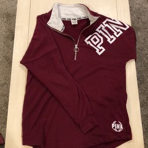 Maroon “pink” 3/4 zip hoodie